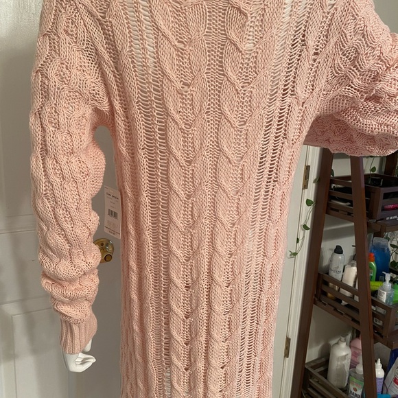 Free People Light Pink Open Front Cardigan - Picture 3 of 5